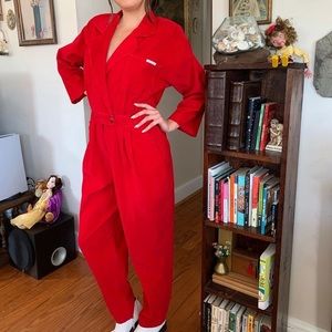 Vintage Dream Corduroy Red Jumpsuit